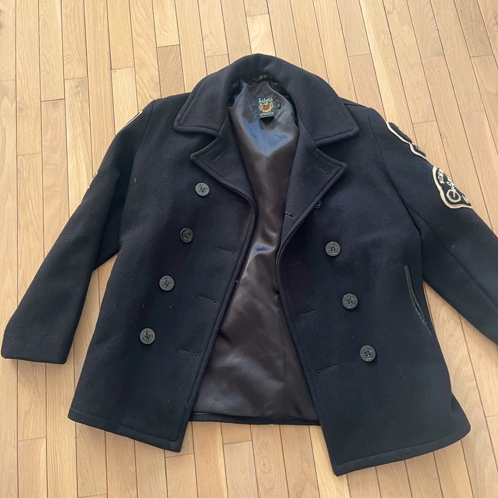 Schott motorcycle club peacoat